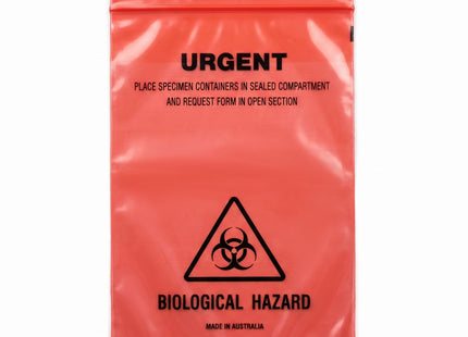 160mm x 225mm Urgent Biohazard Specimen Bags – 1000pcs/ctn