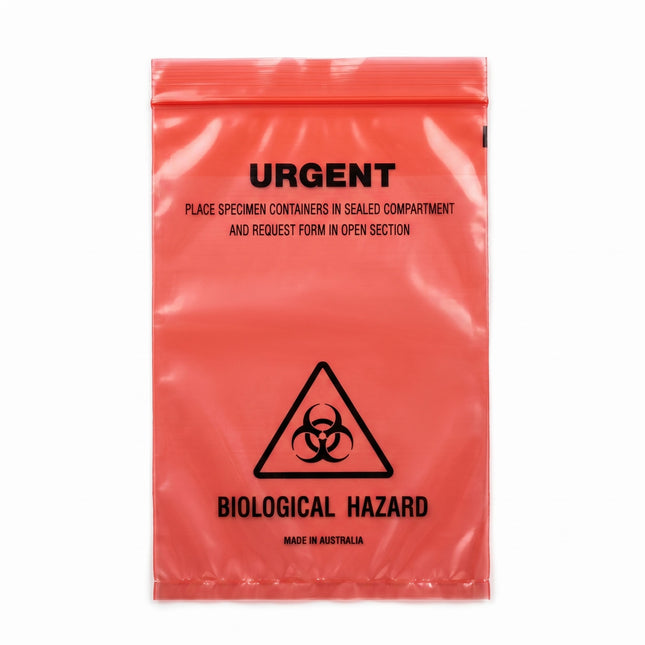 160mm x 225mm Urgent Biohazard Specimen Bags – 1000pcs/ctn
