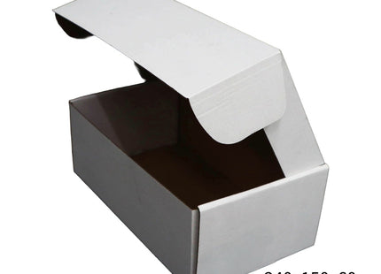 240x150x60mm White Cardboard Mailer Box ¨C Self-Locking Die-Cut 100pk