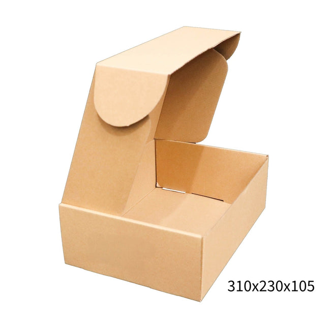 310x230x105mm Brown Cardboard Mailer Box ¨C Self-Locking Die-Cut 50pk