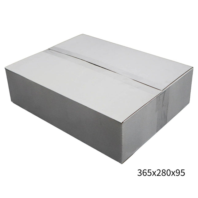 365x280x95mm White RSC Carton ¨C Durable Cardboard Carton 50 Pack