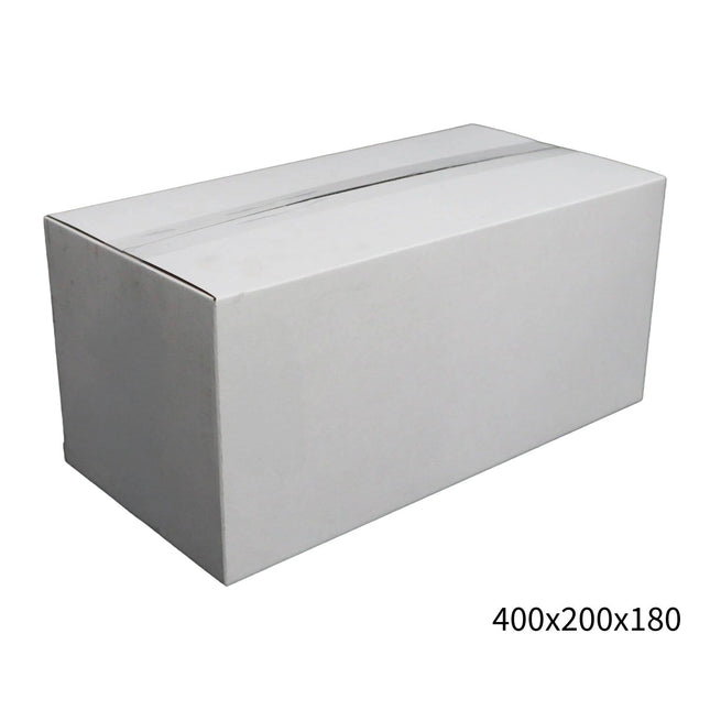 400x200x180mm White RSC Carton ¨C Durable Cardboard Carton 50 Pack