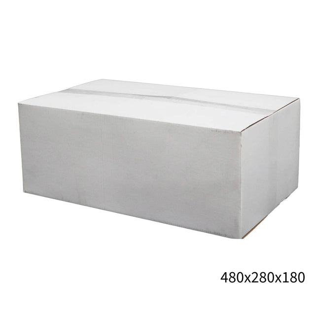 480x280x180mm White RSC Carton ¨C Durable Cardboard Carton 50 Pack