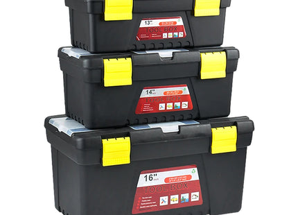 Traderight Tool Storage Set Tool Box 3Pcs Lock Organiser Portable Handle Garage