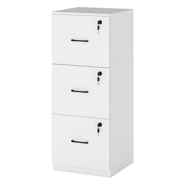 Levede File Cabinet 3 Lockable Drawers Modern Filing Storage Cabinet Home Office
