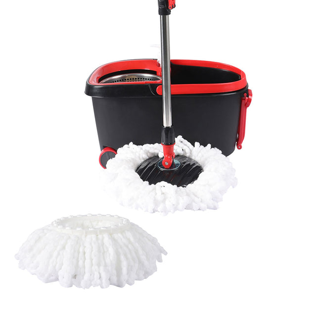 Cleanflo Spin Mop Bucket Set 360¡ã Degree Stainless-Steel Rotating Wet Dry Black