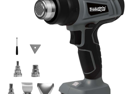 Traderight Heat Gun Kit Battery Operated 21V 500¡ãC Turbo Air Flow with 5 Nozzles