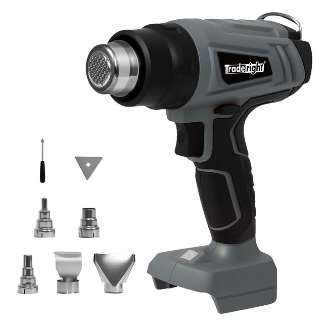 Traderight Heat Gun Kit Battery Operated 21V 500¡ãC Turbo Air Flow with 5 Nozzles